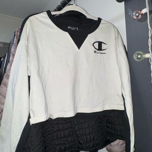 Champion Two-Tone Black and White Sweater